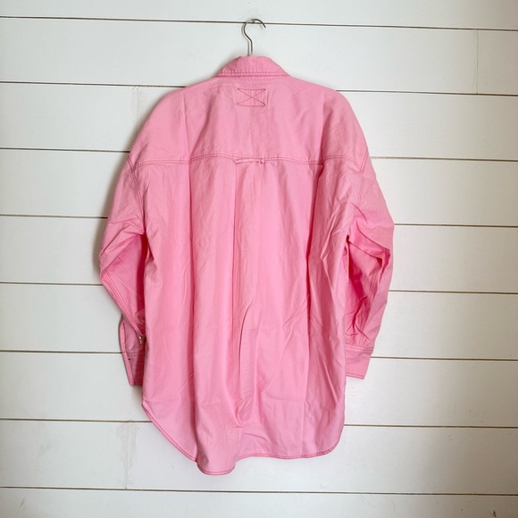 NWOT FREE PEOPLE We The Free Freddie Shirt Button Down Fairy Tale Pink XS/S - Picture 11 of 16